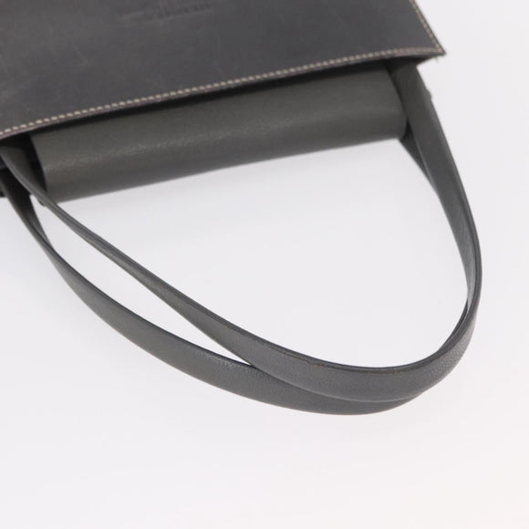 HERMES Lucy PM Hand Bag Leather Gray Auth BA8697