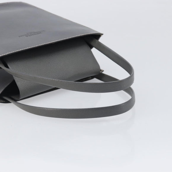 HERMES Lucy PM Hand Bag Leather Gray Auth BA8697