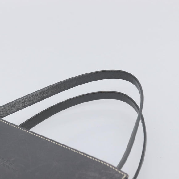 HERMES Lucy PM Hand Bag Leather Gray Auth BA8697