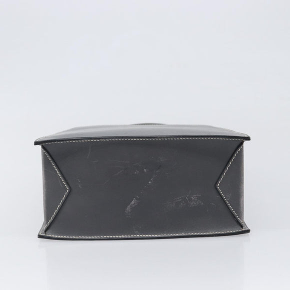 HERMES Lucy PM Hand Bag Leather Gray Auth BA8697