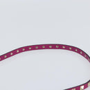 VALENTINO Studs Hand Bag Leather 2way Purple Gold Auth BA8698-10