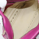 VALENTINO Studs Hand Bag Leather 2way Purple Gold Auth BA8698-12