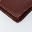 CARTIER Must Line Shoulder Bag Leather Bordeaux Gold Auth BA8699-14