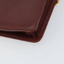 CARTIER Must Line Shoulder Bag Leather Bordeaux Gold Auth BA8699-15