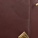 CARTIER Must Line Shoulder Bag Leather Bordeaux Gold Auth BA8699-10