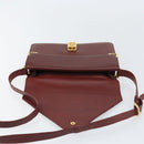 CARTIER Must Line Shoulder Bag Leather Bordeaux Gold Auth BA8699-11