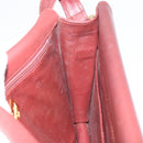 CARTIER Must Line Shoulder Bag Leather Bordeaux Gold Auth BA8699-19