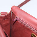 CARTIER Must Line Shoulder Bag Leather Bordeaux Gold Auth BA8699-21