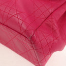 Christian Dior Canage Chain Shoulder Bag Pink Silver Auth BA8702V-11