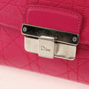 Christian Dior Canage Chain Shoulder Bag Pink Silver Auth BA8702V-15