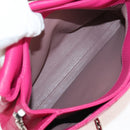 Christian Dior Canage Chain Shoulder Bag Pink Silver Auth BA8702V-19