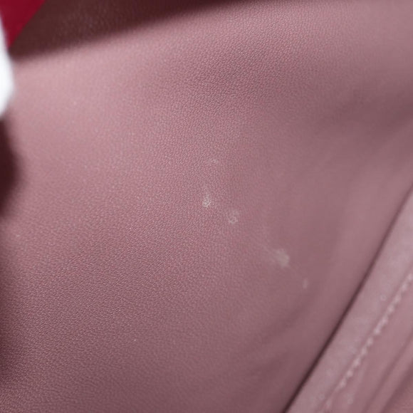 Christian Dior Canage Chain Shoulder Bag Pink Silver Auth BA8702V