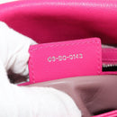 Christian Dior Canage Chain Shoulder Bag Pink Silver Auth BA8702V-26