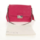 Christian Dior Canage Chain Shoulder Bag Pink Silver Auth BA8702V-28