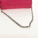 Christian Dior Canage Chain Shoulder Bag Pink Silver Auth BA8702V-7