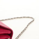 Christian Dior Canage Chain Shoulder Bag Pink Silver Auth BA8702V-8