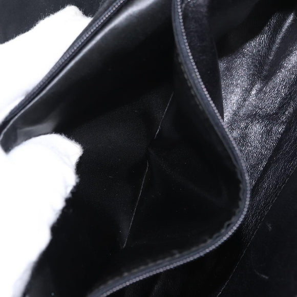 CHANEL Chain Shoulder Bag Suede Black Gold CC Auth BA8703