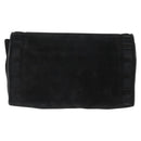 CHANEL Chain Shoulder Bag Suede Black Gold CC Auth BA8703-2