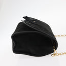 CHANEL Chain Shoulder Bag Suede Black Gold CC Auth BA8703-3