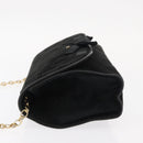CHANEL Chain Shoulder Bag Suede Black Gold CC Auth BA8703-4