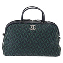 CHANEL Hand Bag Leather 2way Green CC Auth BA8704-13