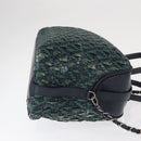 CHANEL Hand Bag Leather 2way Green CC Auth BA8704-3