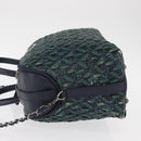 CHANEL Hand Bag Leather 2way Green CC Auth BA8704-4