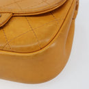 CHANEL Matelasse Chain Shoulder Bag Leather Orange CC Auth BA8705-8