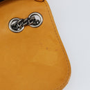 CHANEL Matelasse Chain Shoulder Bag Leather Orange CC Auth BA8705-10