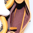 CHANEL Matelasse Chain Shoulder Bag Leather Orange CC Auth BA8705-11