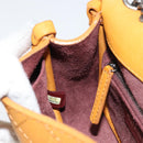 CHANEL Matelasse Chain Shoulder Bag Leather Orange CC Auth BA8705-22