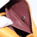 CHANEL Matelasse Chain Shoulder Bag Leather Orange CC Auth BA8705-25