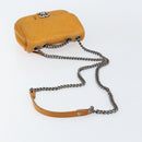 CHANEL Matelasse Chain Shoulder Bag Leather Orange CC Auth BA8705-7
