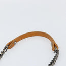 CHANEL Matelasse Chain Shoulder Bag Leather Orange CC Auth BA8705-14