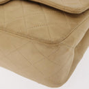 CHANEL Matelasse 25 Chain Shoulder Bag Lamb Skin Beige Gold CC Auth BA8707-14