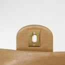CHANEL Matelasse 25 Chain Shoulder Bag Lamb Skin Beige Gold CC Auth BA8707-20