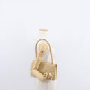 CHANEL Matelasse 25 Chain Shoulder Bag Lamb Skin Beige Gold CC Auth BA8707-27