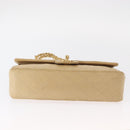 CHANEL Matelasse 25 Chain Shoulder Bag Lamb Skin Beige Gold CC Auth BA8707-5