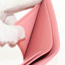 CHANEL Matelasse Bifold Wallet Lamb Skin Pink Silver CC Auth BA8708V-20