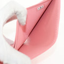 CHANEL Matelasse Bifold Wallet Lamb Skin Pink Silver CC Auth BA8708V-21