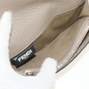 FENDI Seleria Peek A Boo Long Wallet Leather Beige Silver Auth BA8709V-16