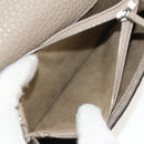 FENDI Seleria Peek A Boo Long Wallet Leather Beige Silver Auth BA8709V-10