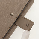 FENDI Seleria Peek A Boo Long Wallet Leather Beige Silver Auth BA8709V-20