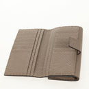 FENDI Seleria Peek A Boo Long Wallet Leather Beige Silver Auth BA8709V-21