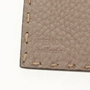 FENDI Seleria Peek A Boo Long Wallet Leather Beige Silver Auth BA8709V-22