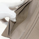 FENDI Seleria Peek A Boo Long Wallet Leather Beige Silver Auth BA8709V-23