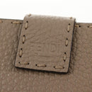FENDI Seleria Peek A Boo Long Wallet Leather Beige Silver Auth BA8709V-3