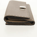 FENDI Seleria Peek A Boo Long Wallet Leather Beige Silver Auth BA8709V-4