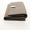 FENDI Seleria Peek A Boo Long Wallet Leather Beige Silver Auth BA8709V-5