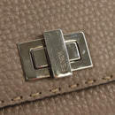 FENDI Seleria Peek A Boo Long Wallet Leather Beige Silver Auth BA8709V-7